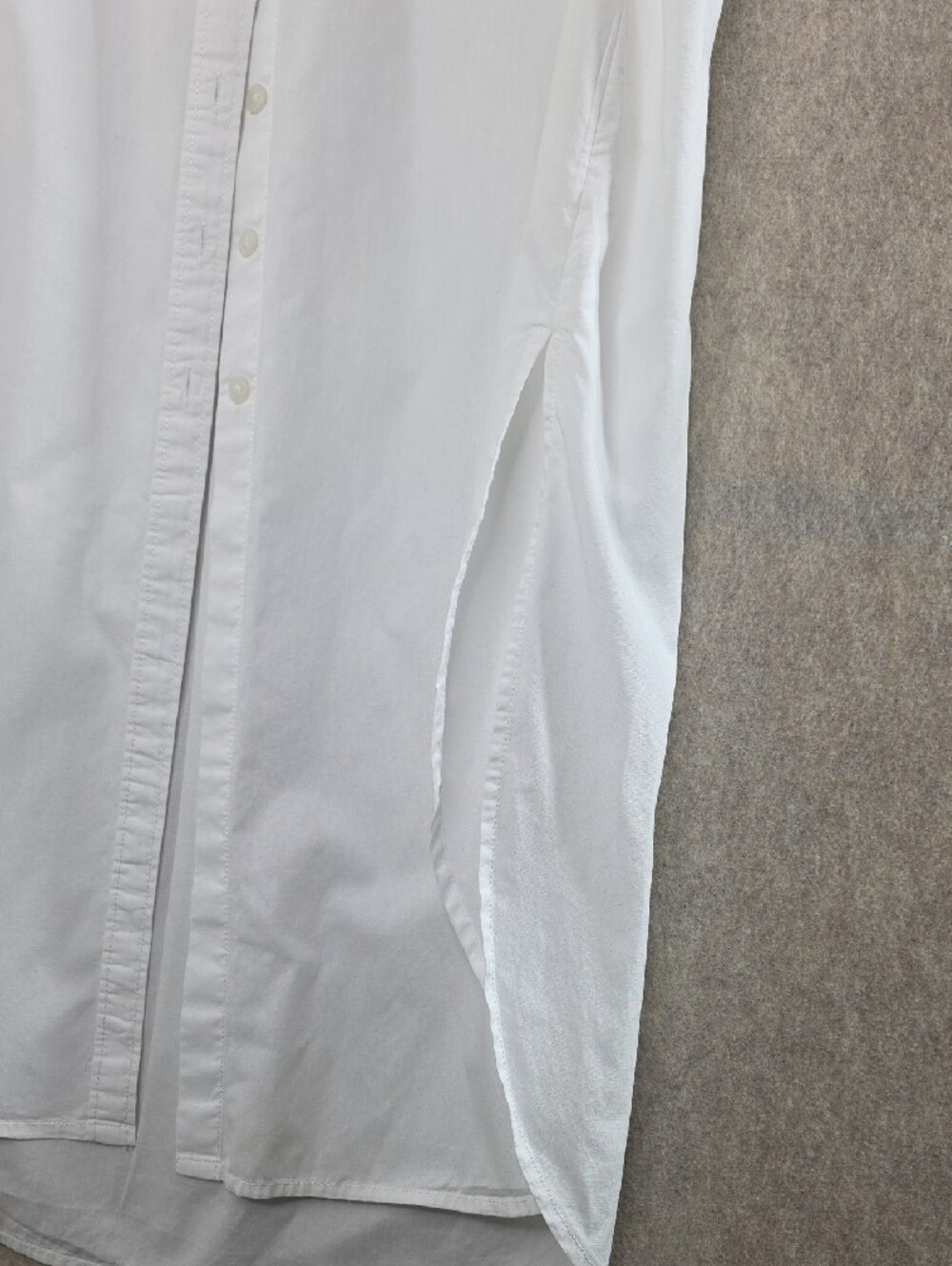 Maeve by Anthropologie White Longline Button Up Shirt Dress 100% Cotton. - Picture 7 of 14